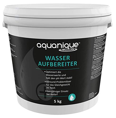 AQUANIQUE Wasseraufbereiter 5.000 g (für 50.000 l) Teichwasseraufbereiter | Gleichgewicht im Teich | Stabilisierung des pH-Wertes im (Fisch-/ Koi-) Teich | Schwimmteich von AQUANIQUE