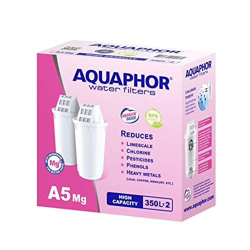 AQUAPHOR 2x Wasserfilter A5 Mg. Reichert das Wasser mit Magnesium an. 350 Liter Kapazität. Kompatibel mit Filterkannen Aquaphor Prestige, Provence. von AQUAPHOR