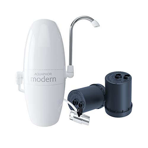 Aquaphor Modern Counter Top Filter System with Aqualen Technology. Filters Heavy Metals, pesticides and Taste-impaired substances Such as Chlorine, and Reduces Water Hardness, White, 1 von AQUAPHOR