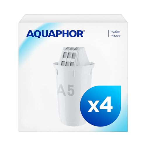 AQUAPHOR Filterkartusche A5 Pack 3+1 I Filtert Kalk & Chlor sowie Schwermetalle & andere Stoffe I 350l klares Wasser I Mit AQUALEN Technologie I Für besseres Essen & Trinken I Schont Küchengeräte von AQUAPHOR