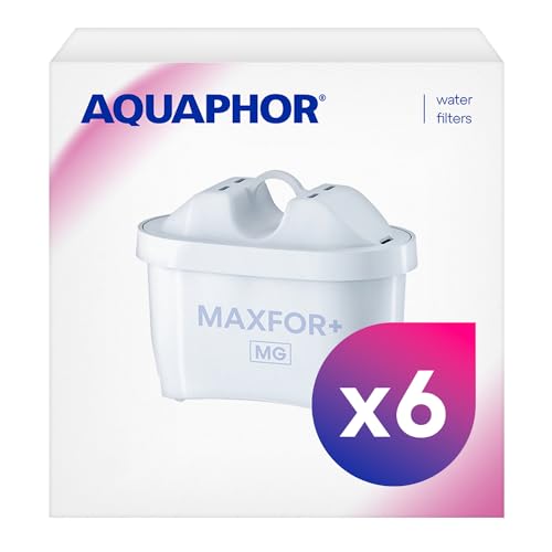 AQUAPHOR Filterkartusche MAXFOR+ Mg Pack 6 I Filtert Kalk & Chlor sowie Schwermetalle & andere Stoffe I 200l klares & leckeres Wasser I Mit AQUALEN Technologie I Für besseres Essen & Trinken von AQUAPHOR