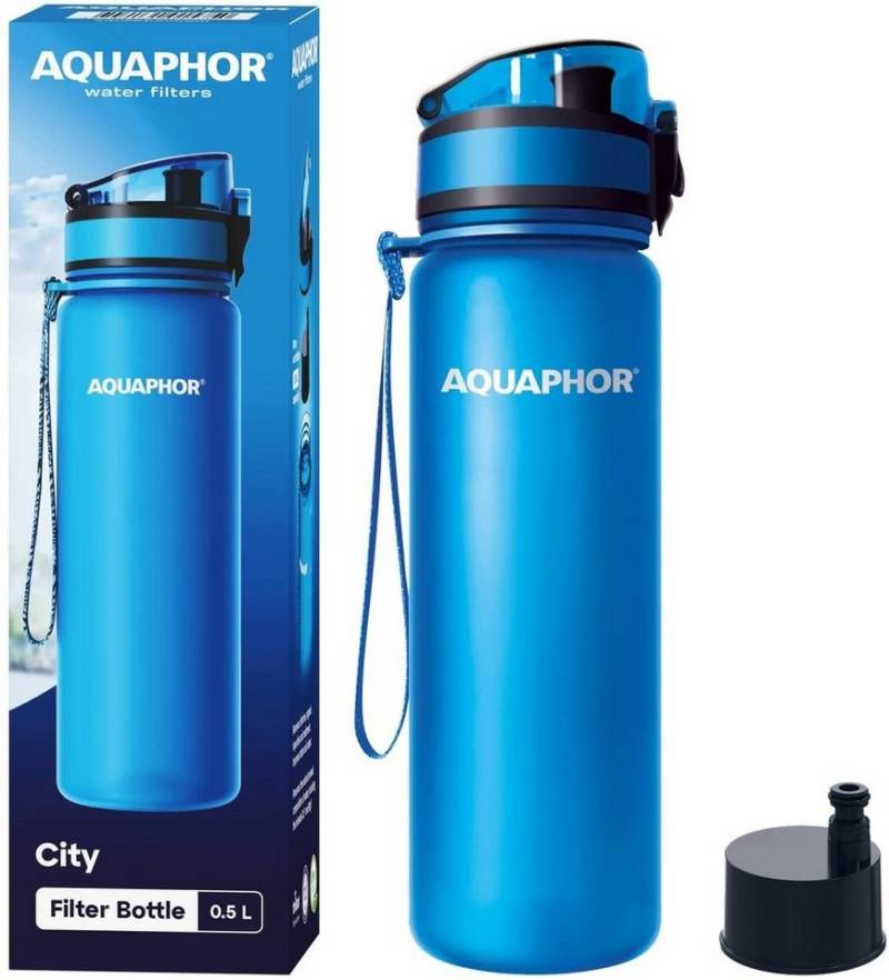 AQUAPHOR Trinkflasche City Wasserfilterflasche 500ml., blau. Filter mit Aktivkohle., Flasche mit Wasserfilter für unterwegs, Farbe: blau AQUAPHOR Trinkflasche City Wasserfilterflasche 500ml., blau. Filter mit Aktivkohle., Flasche mit Wasserfilter für unterwegs, Farbe: blau von AQUAPHOR