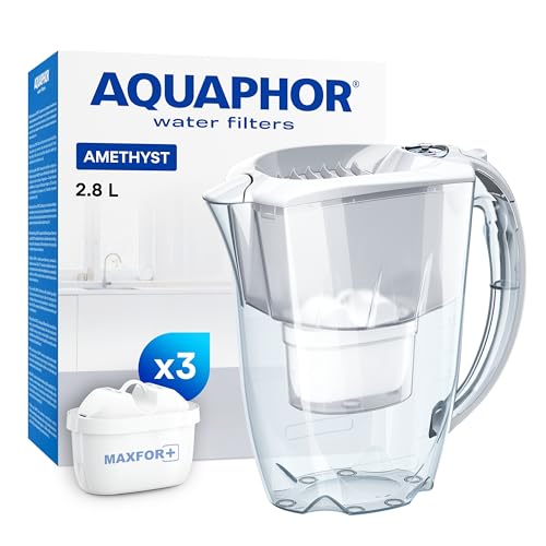 Aquaphor Amethyst Filterkanne - Trinkwasserkanne mit 3 Original-Kartuschen Maxfor Plus, Farbe Weiß Aquaphor Amethyst Filterkanne - Trinkwasserkanne mit 3 Original-Kartuschen Maxfor Plus, Farbe Weiß von AQUAPHOR