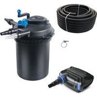 Aquaristikwelt24 - Druckteichfilter Set cpf 10000 mit 20W Eco Pumpe 10m Schlauch Nr.21 von AQUARISTIKWELT24