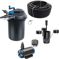 Aquaristikwelt24 - Druckteichfilter Set cpf 10000 regelbare Eco Pumpe 10m Schlauch externer Skimmer Nr.24 von AQUARISTIKWELT24