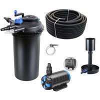 Aquaristikwelt24 - Druckteichfilter Set cpf 15000 regelbare Eco Pumpe 10m Schlauch Standskimmer Nr.32 von AQUARISTIKWELT24