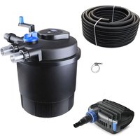Druckteichfilter Set cpf 20000 mit 50W Eco Pumpe 10m Schlauch Nr.37 von AQUARISTIKWELT24
