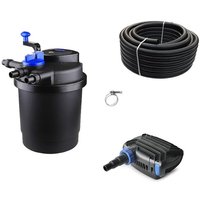 Aquaristikwelt24 - Druckteichfilter Set cpf 2500 mit 10W Eco Pumpe 10m Schlauch Nr.17 von AQUARISTIKWELT24