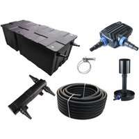 Kammerfilter Set CBF 550 B mit 50W Eco Pumpe 10m Schlauch bis 90.000l Nr.79 von AQUARISTIKWELT24