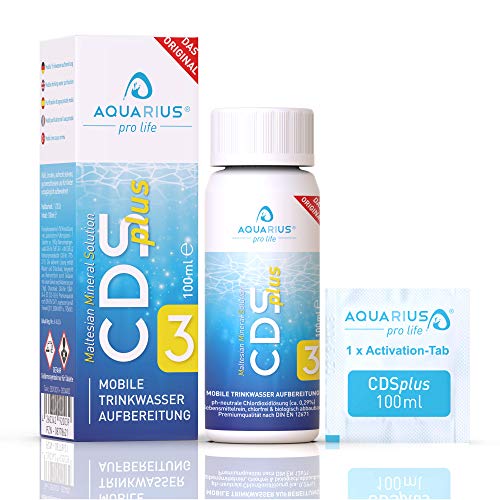 AQUARIUS pro life ® - CDSplus 100 ml - patentierte Chlordioxid Lösung I CDL Tropfen I Chlorine Dioxide Solution I auf Wunsch aktivierbar I Der ideale Begleiter für Urlaub oder Ausflug I Das Original von AQUARIUS pro life