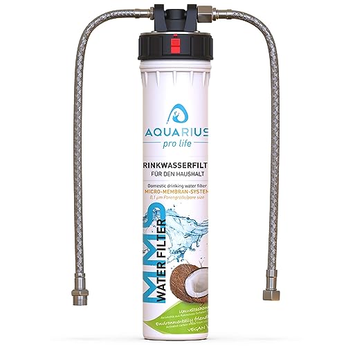 AQUARIUS pro life ® - Trinkwasserfilter - 0,1 Mikron Porengröße - Micro-Membran-System - bis zu 11.200 Liter/Jahr - Aktivkohlefilter + Keimsperre + Anti-Keim-Aktivator - Einbaufilter - Wasserfilter von AQUARIUS pro life