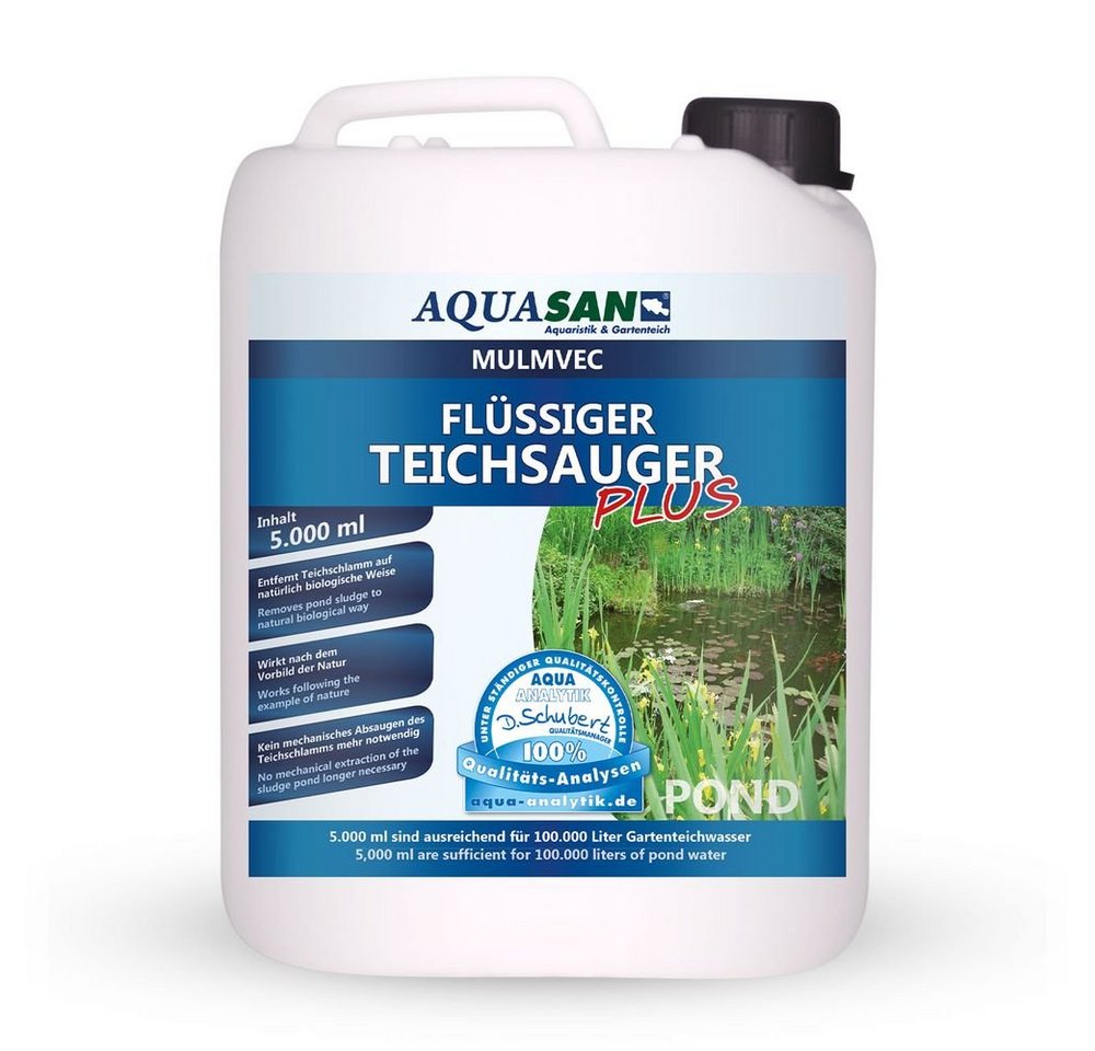 AQUASAN Gartenpflege-Set Mulmvec Flüssiger Teichsauger PLUS, Teichschlammentferner mit Mikroorganismen von AQUASAN