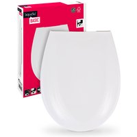 Aquasu - Basic, WC-Sitz in Weiß, Thermoplast Toilettendeckel mit Absenkautomatik, Belastbar bis 200 kg, Standard O-Form, Take-Off, von AQUASU