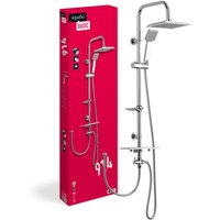 'aquaSu® Basic Duschsystem 914 Ø 7,5 cm Handbrause mit Regenstrahl Ø 20 x 20 cm Kopfbrause Anti-Kalk Wassersparend 95 cm Duschstange von AQUASU