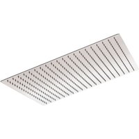 'aquaSu® Kopfbrause Offertio mit 1 Strahlart eckig chrom 50 x 50 cm Sprayplatte mit Kugelgelenk Antikalk-Noppen Standard-Gewinde: 1/2 von AQUASU