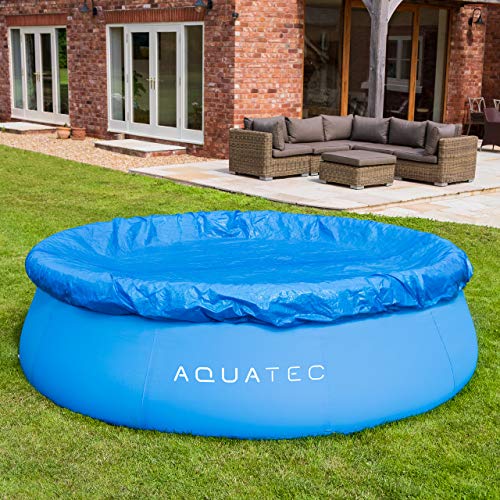 AQUATEC robuste Pool Abdeckplane - 3 Größen | wasserfeste Pool Abdeckung | Sicherer Sitz & einfach zu montieren | Planschbecken Zubehör | 2,4m, 3m & 3,7m Größen (3,7m) von AQUATEC