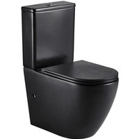 Modernes Stand-WC Keramik genova niedriger Spülkasten in schwarz von AQUORE