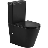Modernes Stand-WC Keramik schwarz turin niedriger Spülkasten von AQUORE