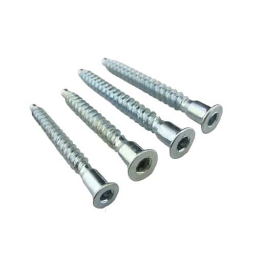 AQXYQAZZ 100 Teile/los Hex Oder Pozi Drive Senkkopf Möbel Confirmat Schrauben for Holz DIY Knock Down Kappe Abdeckung(Size:Pozi M7 L60mm) von AQXYQAZZ