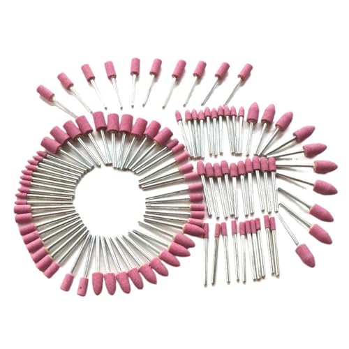 AQXYQAZZ 100 Teile/schachtel Verschiedene Keramik Schleifstifte Schleifstein Kopf Rad 4-10mm for Rotationswerkzeuge 3mm Schaft von AQXYQAZZ