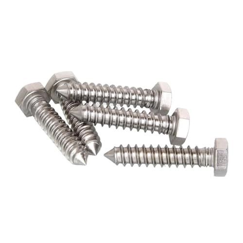 AQXYQAZZ 2 Stück M10 Sechskantschrauben aus Edelstahl selbstschneidende Schraube Qualitäts-Haushaltsschrauben 30 mm - 55 mm Länge(Size:M10x40mm) von AQXYQAZZ