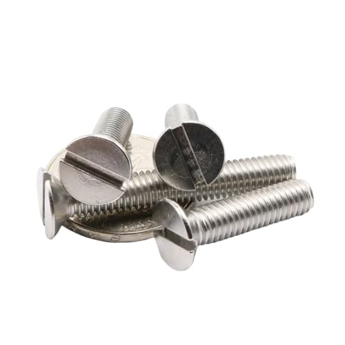 AQXYQAZZ 30 Stück M4 Edelstahl Haushaltsmaschinen Einwortschraube Schlitzschraube Senkkopfschrauben Maschinenschrauben 16~30mm Länge(Size:M4x30mm) von AQXYQAZZ