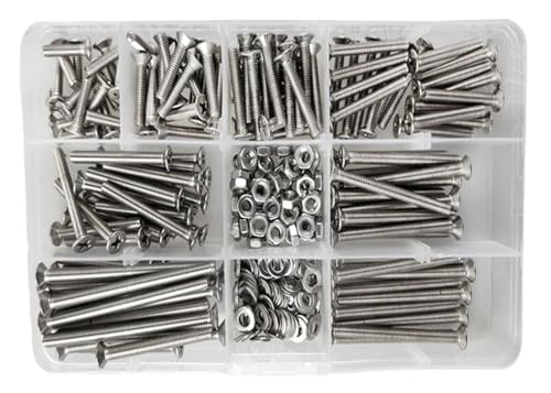 AQXYQAZZ 300-teiliges M4-Kreuzschlitz-Senkkopf-Maschinenschrauben-Edelstahlschrauben-Haushaltsmuttern-Flachscheiben-Schraubenkombinationsset AQXYQAZZ 300-teiliges M4-Kreuzschlitz-Senkkopf-Maschinenschrauben-Edelstahlschrauben-Haushaltsmuttern-Flachscheiben-Schraubenkombinationsset von AQXYQAZZ