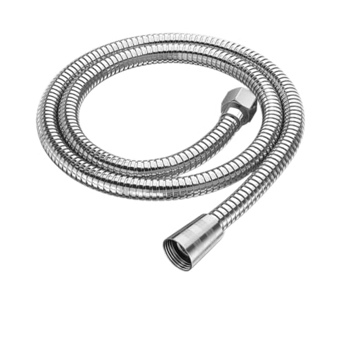 AQXYQAZZ Badezimmer Common Duschkopfschlauch Flexible Wasserleitung 1,5 m 2 m Hochdichter Wasserhahn-Brauseschlauch Badezimmerzubehör(1.5 meter silver) von AQXYQAZZ