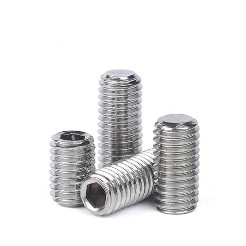 AQXYQAZZ Edelstahl M6 M8 M10 Befestigungsschraube Haushaltssechskant DIN913 Kopfbolzen mit flachem Ende Feststellschraube(Size:M10x12 (60PCS)) von AQXYQAZZ