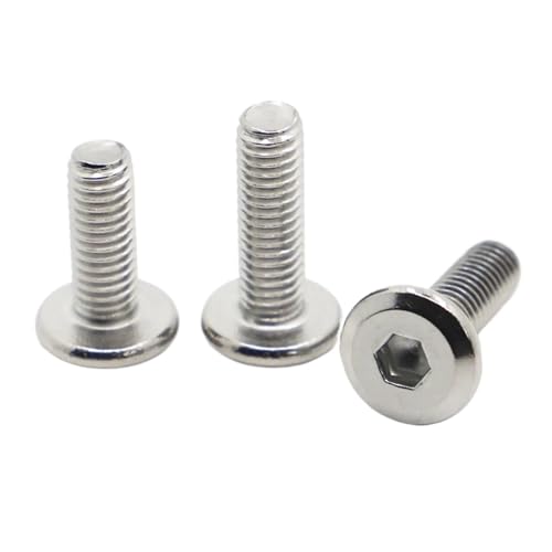 AQXYQAZZ Edelstahl große Flache Sechskant-Innensechskant-Innensechskant-Möbelnietschrauben Verbindungsstück-Gelenkschrauben M3 M4 M5 M6 M8(Size:12mm-2) von AQXYQAZZ