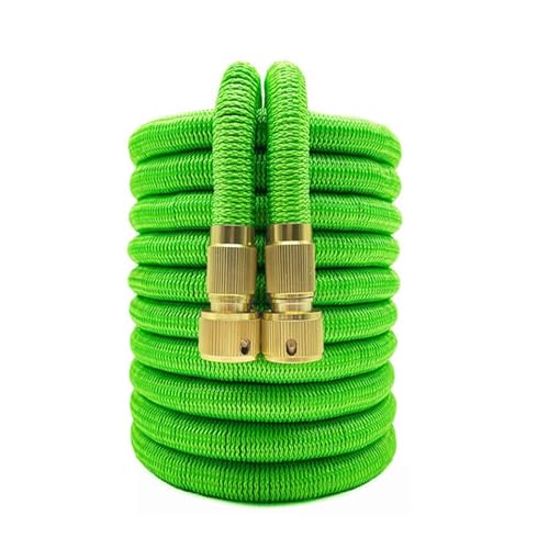 AQXYQAZZ Erweiterbarer Doppelmetallanschluss Hochdruck-Gartenschlauchaufroller Magische Wasserleitungen for die Autowaschanlage Gartenbewässerung auf dem Bauernhof(Green,1/2''_75FT-22.5M EXTENDED) von AQXYQAZZ