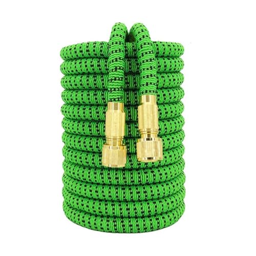 AQXYQAZZ Erweiterbarer Doppelmetallanschluss Hochdruck-Gartenschlauchaufroller Magische Wasserleitungen for die Autowaschanlage Gartenbewässerung auf dem Bauernhof(Green black,1/2''_25FT-7.5M EXTENDED von AQXYQAZZ