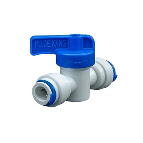 AQXYWQLL 1/4 "3/8" OD Rohr Tap abgeschaltet Kugelhahn POM Schnellspann-anschluss T-stück Winkelstück Reduzierstück Aquarium RO Wasserfilter Umkehrosmose(1l4 Inch 6.35mmEqual) von AQXYWQLL