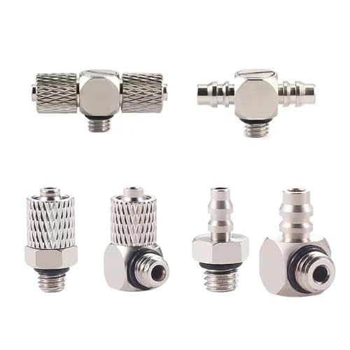 AQXYWQLL 5 Stück Mini-Außengewinde M3 M4 M5 M6 - Luftschlauch-Außendurchmesser 3 mm 4 mm 6 mm pneumatischer Rohrverbinder, Durchschraub-Schnellverschraubung, gerade/Winkelstück(4-M3,WX-KPL) von AQXYWQLL
