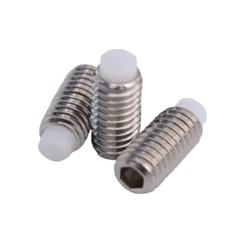 AQXYWQLL M3 M4 M5 M6 M8 M10 304 Edelstahl Kopf Hex Innensechskant Kunststoff Nylon Hund Konvexen Endpunkt Spitze Madenschraube Stellschraube(M8X8 5PCS) von AQXYWQLL