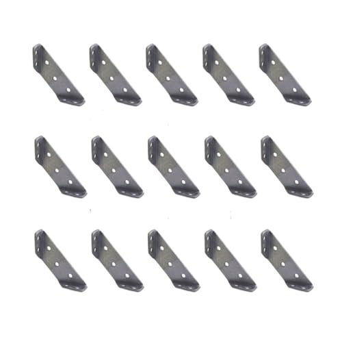AQXYWUIO 15-teilige Halterungen, Eckhalterung, Edelstahl-Eckstrebe – rechtwinkliges Regal for Regale, Holz, Möbel, Regale (Color : Silvery 15 pcs) von AQXYWUIO