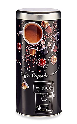 AR Kitchen KAFFEEDOSE aus Metall Ø9cm Kaffeekapsel Vorratsdose Blechdose Tee Kaffee Dose Halter 301 von AR Kitchen