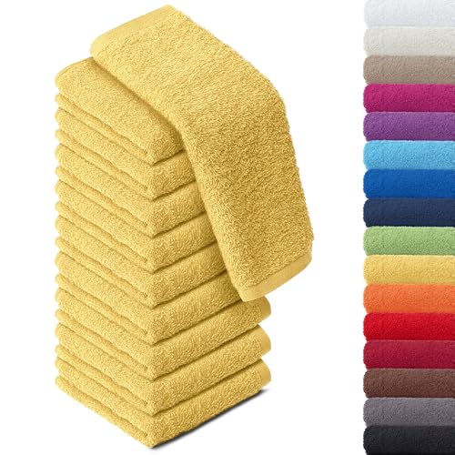 AR Line 10er Pack Seiftücher/Seiflappen 30x30 cm 100% Baumwolle 500 g/m², in Farbe: Gelb AR Line 10er Pack Seiftücher/Seiflappen 30x30 cm 100% Baumwolle 500 g/m², in Farbe: Gelb von AR Line