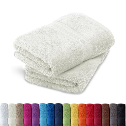 AR Line 2er Pack zum Sparpreis, Frottier Handtuch-Serie - in 8 Größen und 16 Farben 100% Baumwolle 500 g/m², 2er Pack Handtücher (50x100 cm) in Natur von AR Line