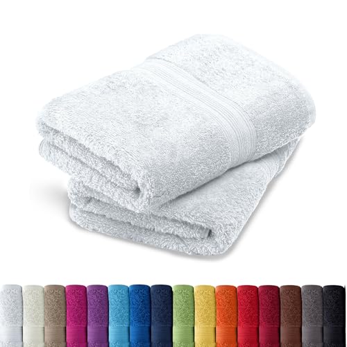 AR Line 2er Pack zum Sparpreis, Frottier Handtuch-Serie - in 8 Größen und 16 Farben 100% Baumwolle 500 g/m², 2er Pack Handtücher (50x100 cm) in Weiß von AR Line