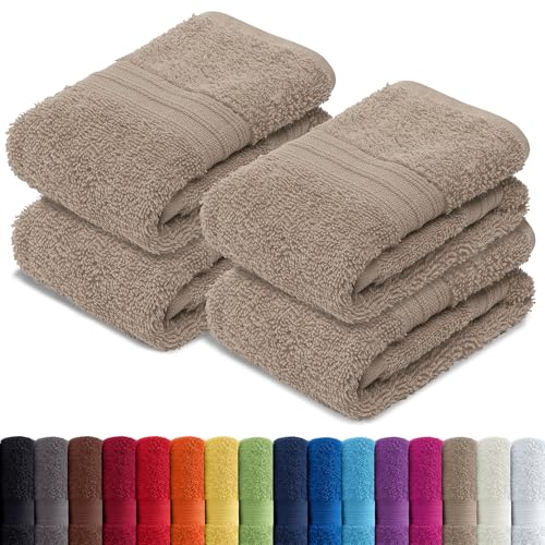 AR Line 4er Pack zum Sparpreis, Frottier Handtuch-Serie - in 7 Größen und 16 Farben 100% Baumwolle 500 g/m², 4er Pack Gästetücher (30x50 cm) in Sand von AR Line