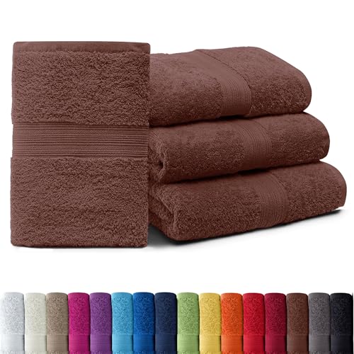 AR Line 4er Pack zum Sparpreis, Frottier Handtuch-Serie - in 7 Größen und 16 Farben 100% Baumwolle 500 g/m², 4er Pack Badetücher (100x150 cm) in Schokobraun von AR Line