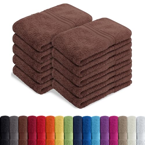 AR Line 10er Pack Gästetücher/Gästehandtücher 30x50 cm 100% Baumwolle 500 g/m², in Farbe: Schokobraun AR Line 10er Pack Gästetücher/Gästehandtücher 30x50 cm 100% Baumwolle 500 g/m², in Farbe: Schokobraun von AR Line