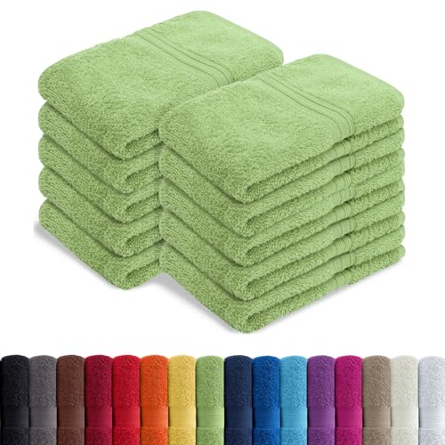 AR Line 10er Pack Gästetücher/Gästehandtücher 30x50 cm 100% Baumwolle 500 g/m², in Farbe: Apfelgrün AR Line 10er Pack Gästetücher/Gästehandtücher 30x50 cm 100% Baumwolle 500 g/m², in Farbe: Apfelgrün von AR Line