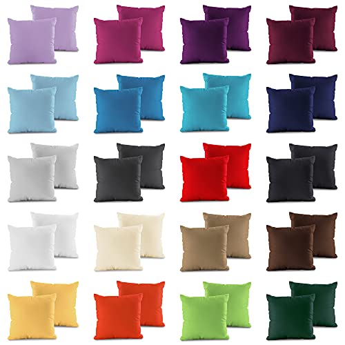 2er Pack Jersey Kissenbezug mit Reißverschluss 100% BW 160 Gr/m² Kissenhülle, Farbe:Dunkelgrün, Größe:40 x 40 cm von AR Line