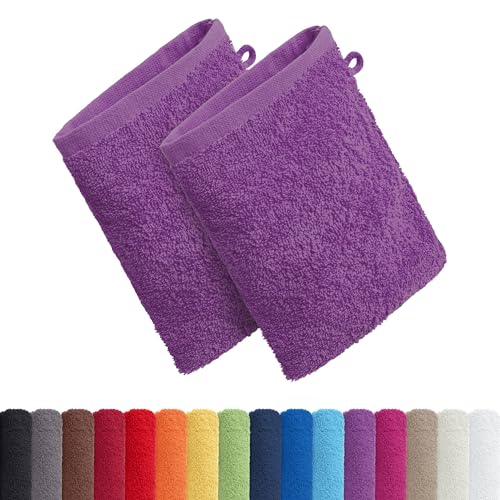 AR Line 2er Pack zum Sparpreis, Frottier Handtuch-Serie - in 8 Größen und 16 Farben 100% Baumwolle 500 g/m², 2er Pack Waschlappen (15x21 cm) in Orchidee von AR Line