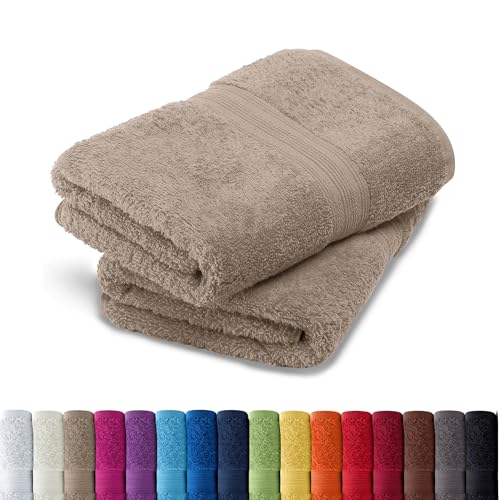 AR Line 2er Pack zum Sparpreis, Frottier Handtuch-Serie - in 8 Größen und 16 Farben 100% Baumwolle 500 g/m², 2er Pack Badetücher (100x150 cm) in Sand von AR Line