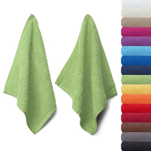 AR Line 2er Pack zum Sparpreis, Frottier Handtuch-Serie - in 8 Größen und 16 Farben 100% Baumwolle 500 g/m², 2er Pack Seiftücher (30x30 cm) in Apfelgrün von AR Line