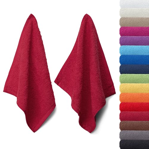 AR Line 2er Pack zum Sparpreis, Frottier Handtuch-Serie - in 8 Größen und 16 Farben 100% Baumwolle 500 g/m², 2er Pack Seiftücher (30x30 cm) in Burgund von AR Line