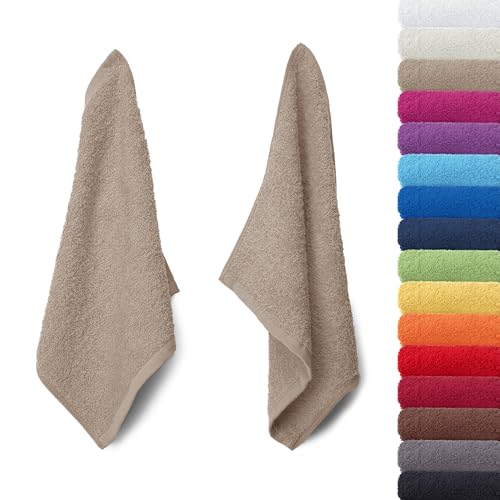 AR Line 2er Pack zum Sparpreis, Frottier Handtuch-Serie - in 8 Größen und 16 Farben 100% Baumwolle 500 g/m², 2er Pack Seiftücher (30x30 cm) in Sand von AR Line